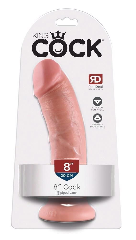 Фаллоимитатор King Cock 8", 21.5 см (телесный)