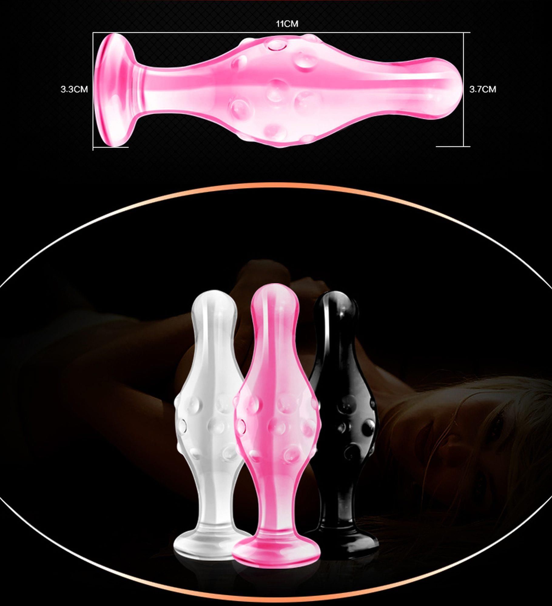 Анальна пробка Lovetoy Glass Romance GS17, 11,3 см (рожевий)