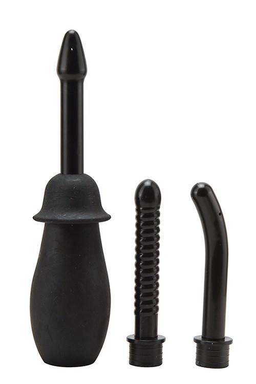 Анальный душ Seven Creations Douche Unisex, 3 насадки (черный)