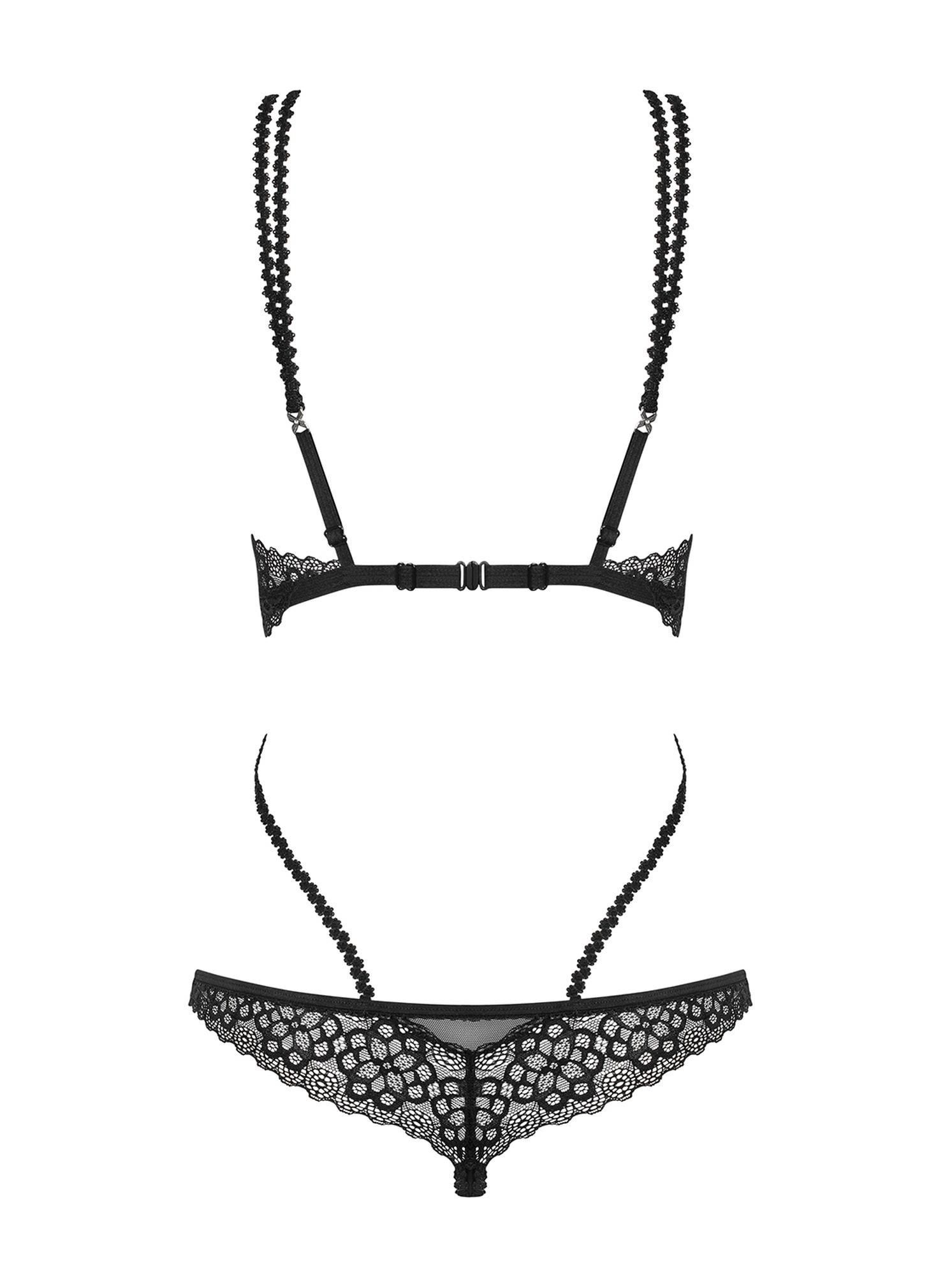 Боди Obsessive Liferia, L/XL (черный)