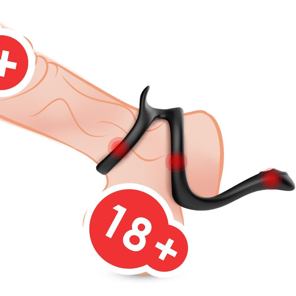 Pierścień erekcyjny B - Series Joy Tail, 8.5 cm (czarny)