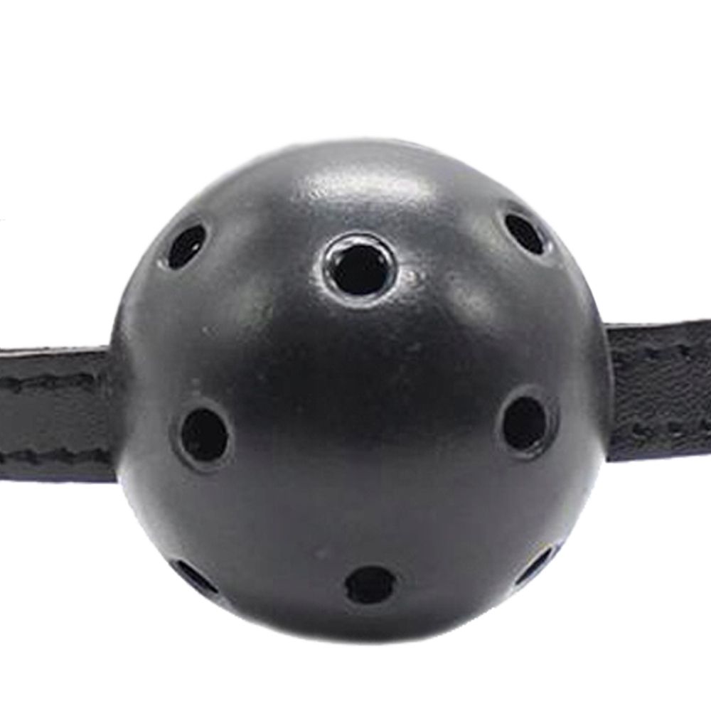 FETISH ADDICT Breathable Ball Gag - Knebel z kulką, Czarny, 63 cm