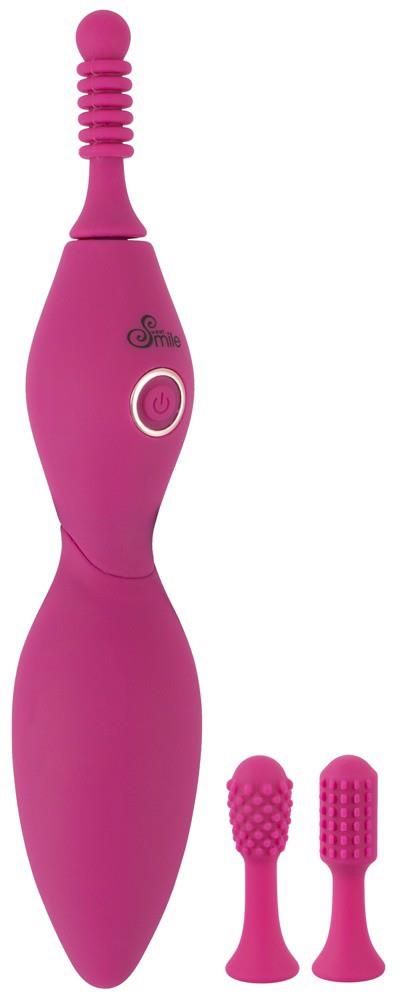 Клиторальный вибратор Sweet Smile Spot Vibrator With 3 Tips, 17,9 см (розовый)