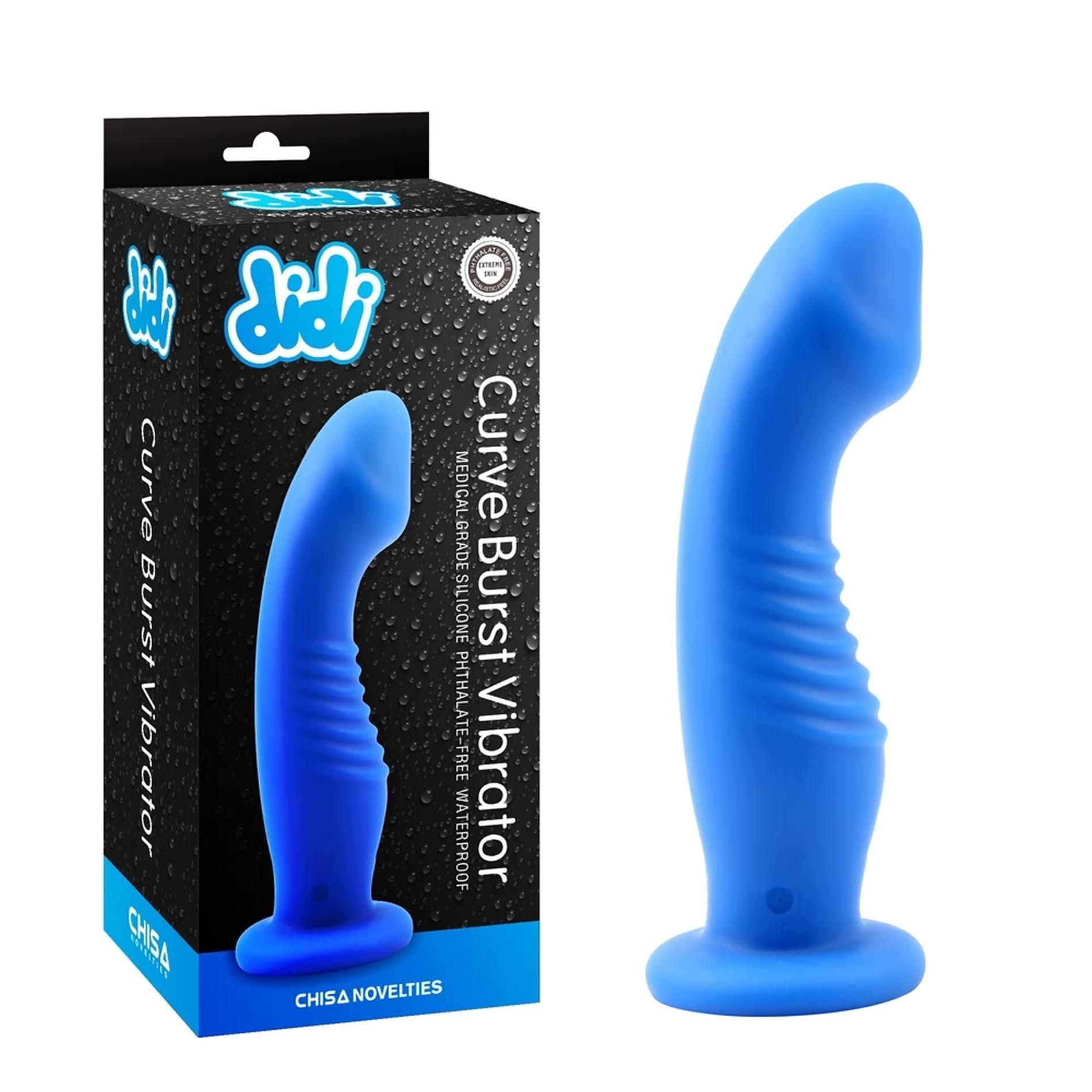 Вибратор Didi Curve Burst, 18 см (синий)