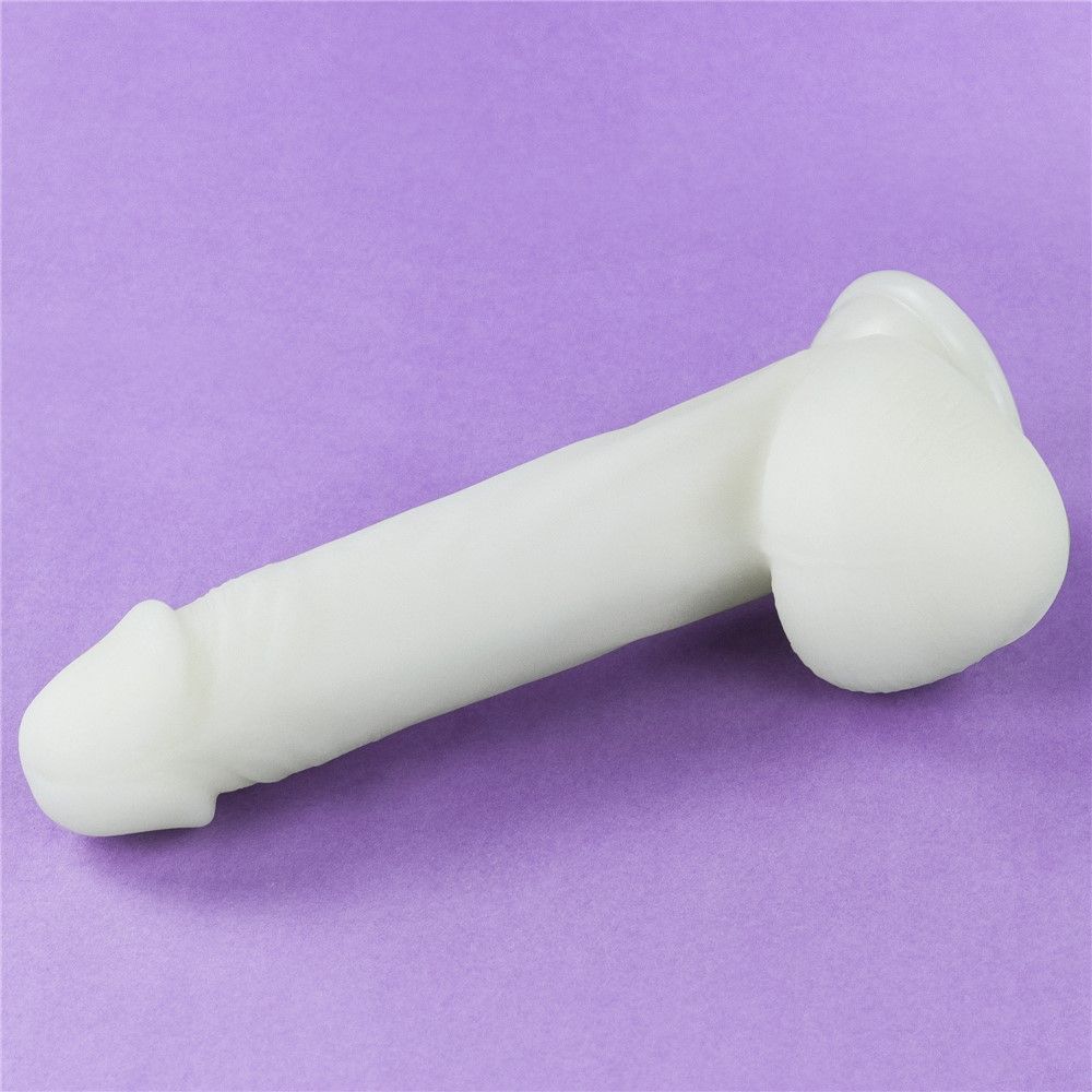Неоновый фаллоимитатор LoveToy Lumino Play, 23 см (голубой)