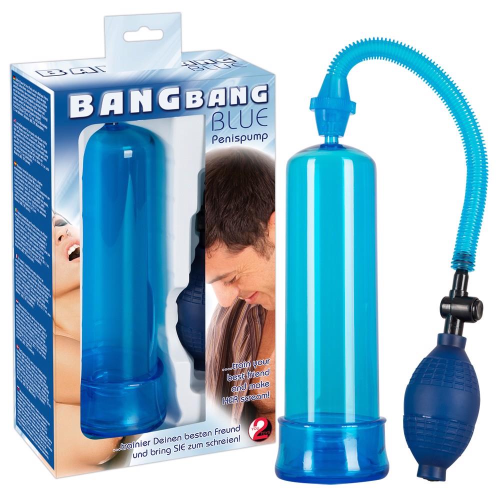 Вакуумная помпа Bang Bang Penis Pump, 20 см (голубой)
