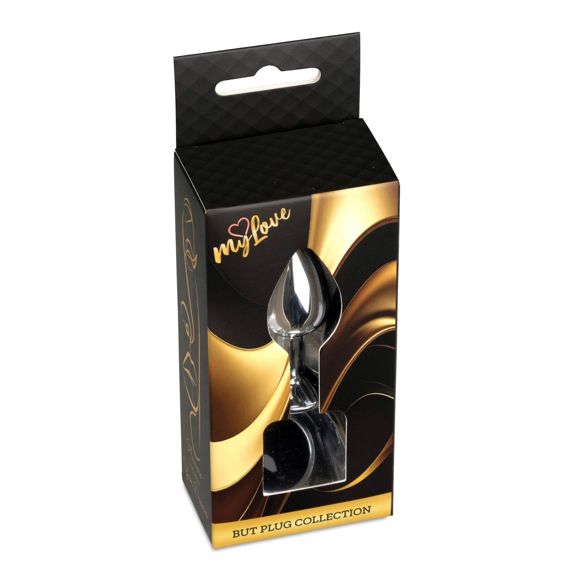 Korek analny MyLove Toys Jewelry Silver Plug, 7 cm (czarny)