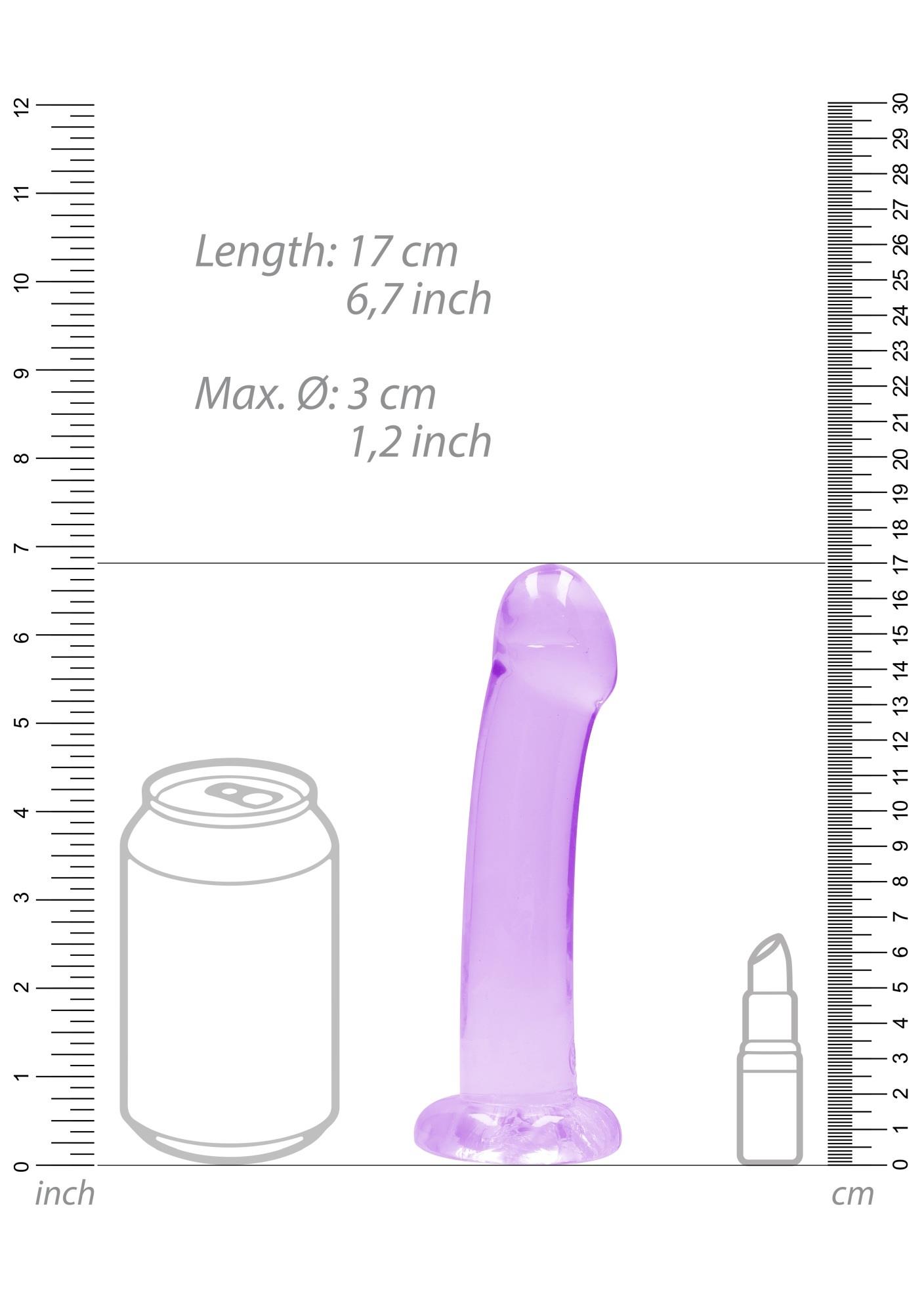 Фаллоимитатор RealRock Crystal Clear 6,7", 17 см (фиолетовый)