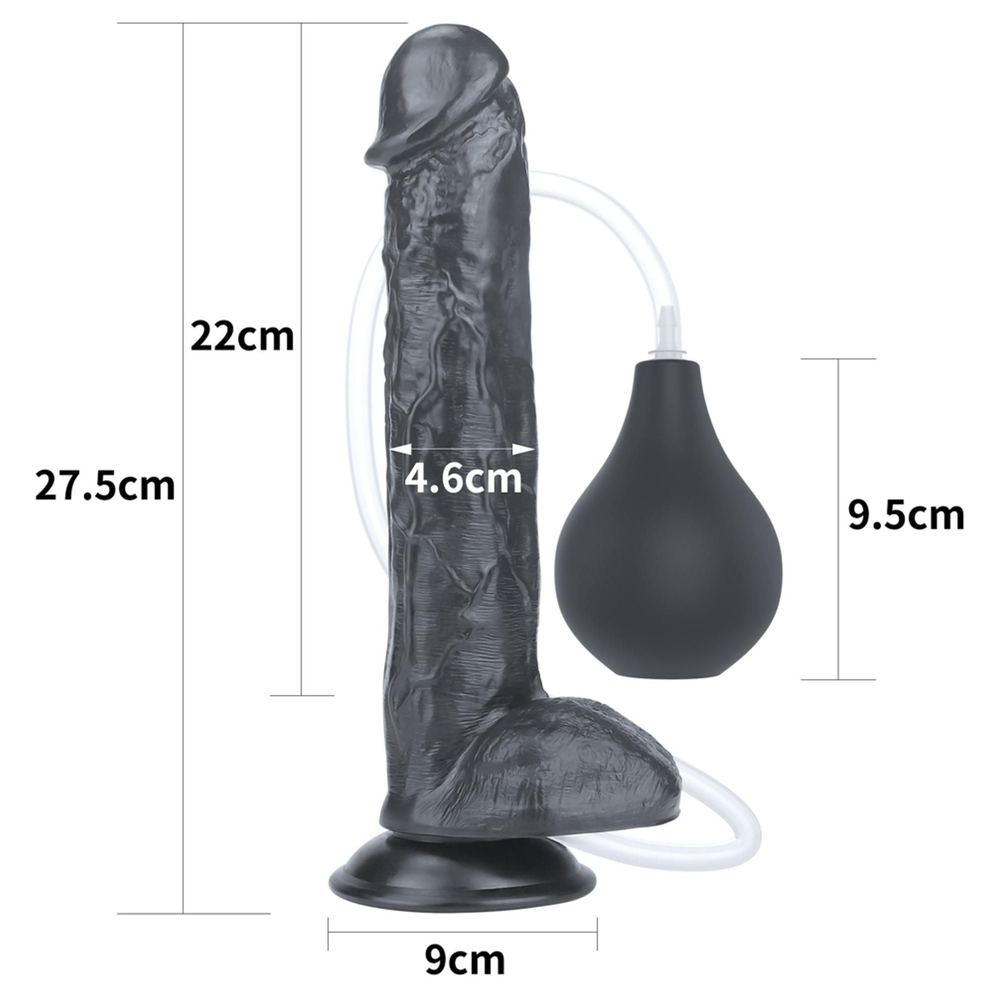 Фалоімітатор LoveToy Squirting 11'', 28 см (чорний)