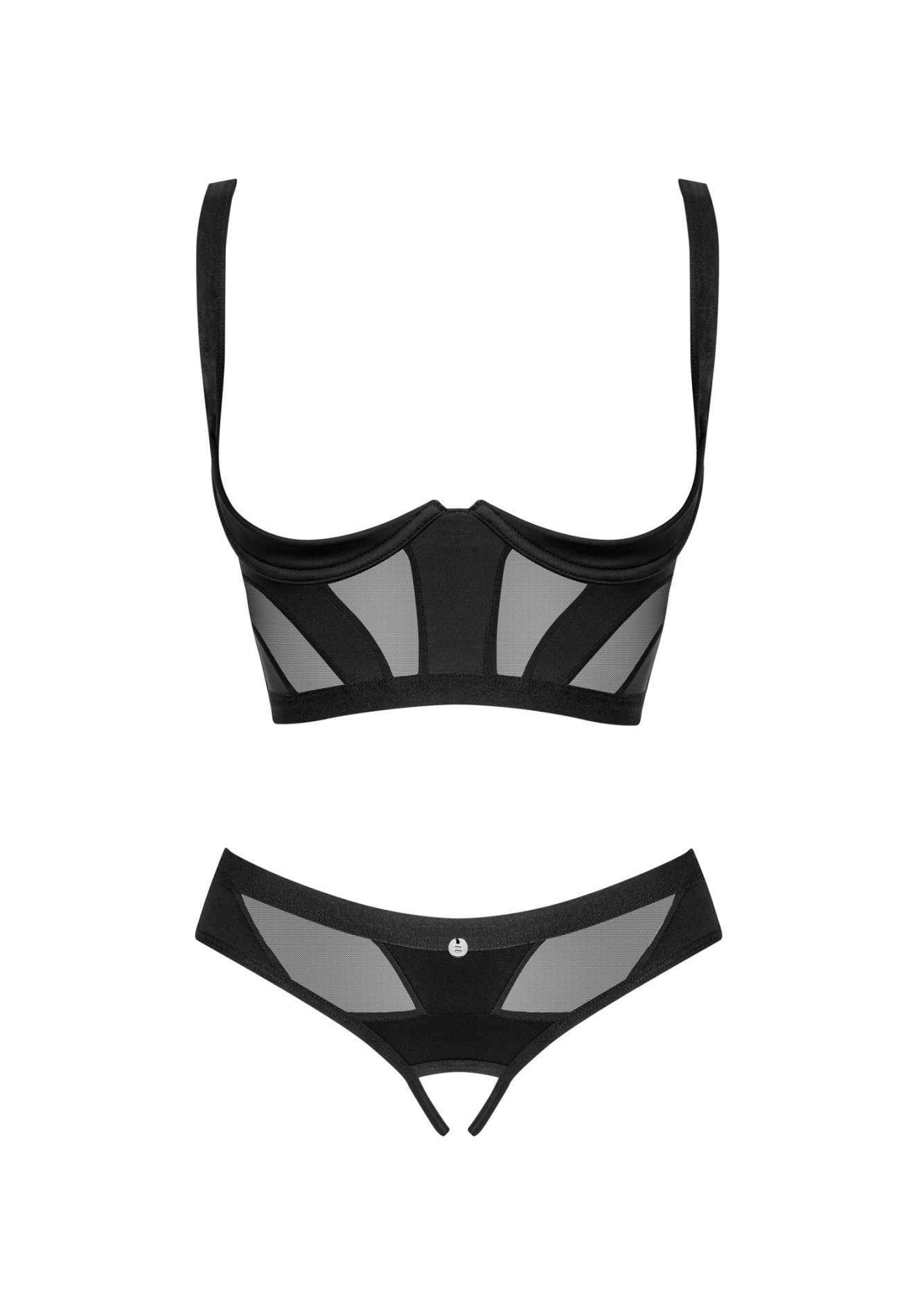 Комплект белья Obsessive Amoria otwarty, XS/S (черный)