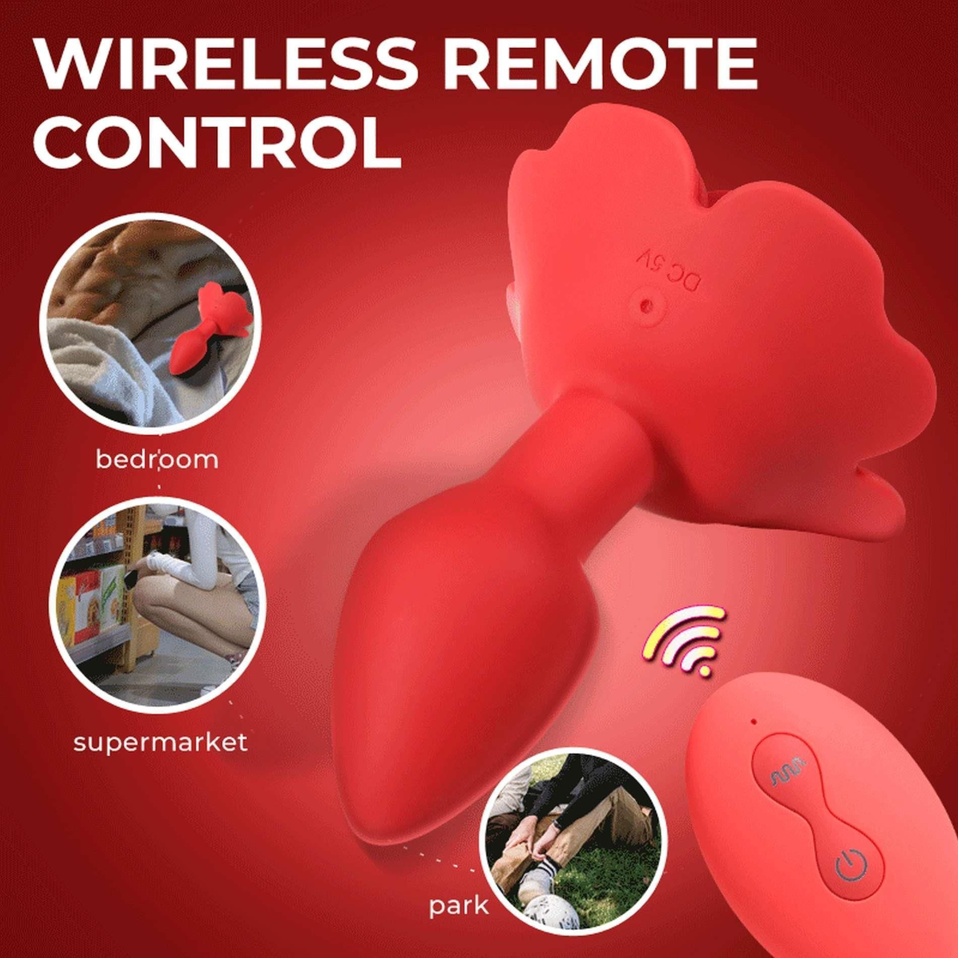 Korek analny B - seria Cute Rose, 11.1 cm (czerwony)