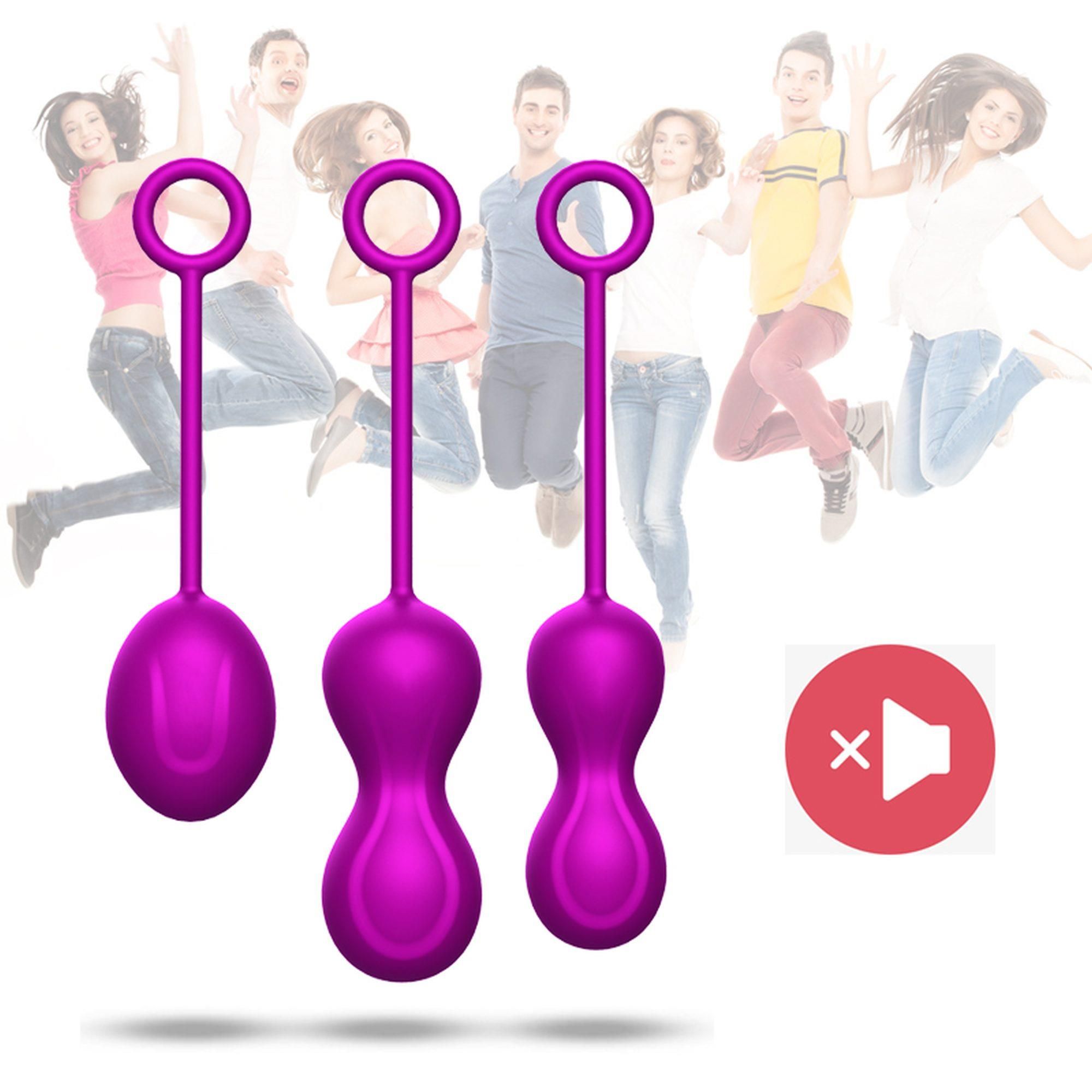 Набор вагинальных шариков Foxshow Kegel Balls Set, 3 шт (фиолетовый)