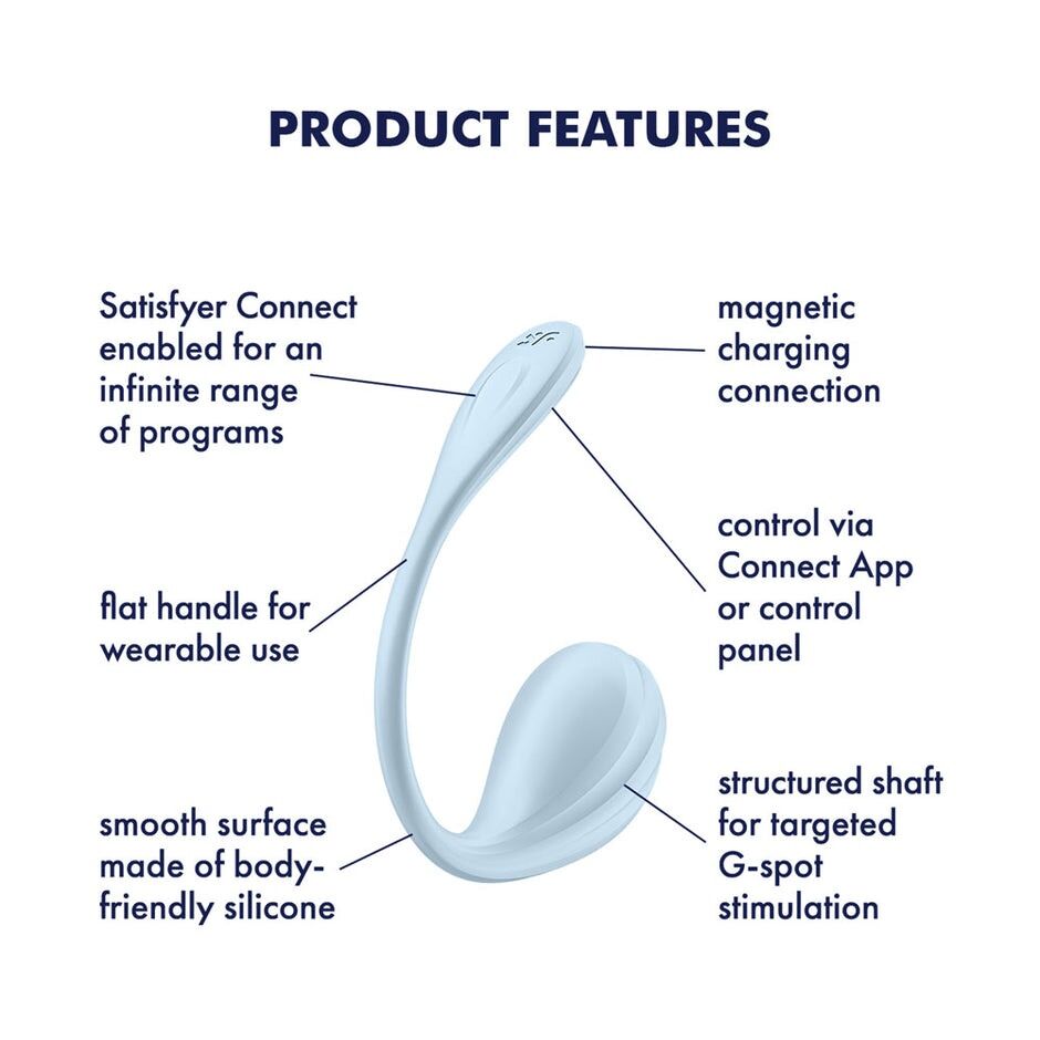 Виброяйцо Satisfyer Smooth Petal (голубой)