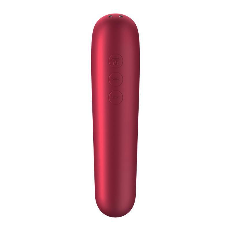 Вакуумний стимулятор клітора з вібрацією Satisfyer Dual Love (червоний)
