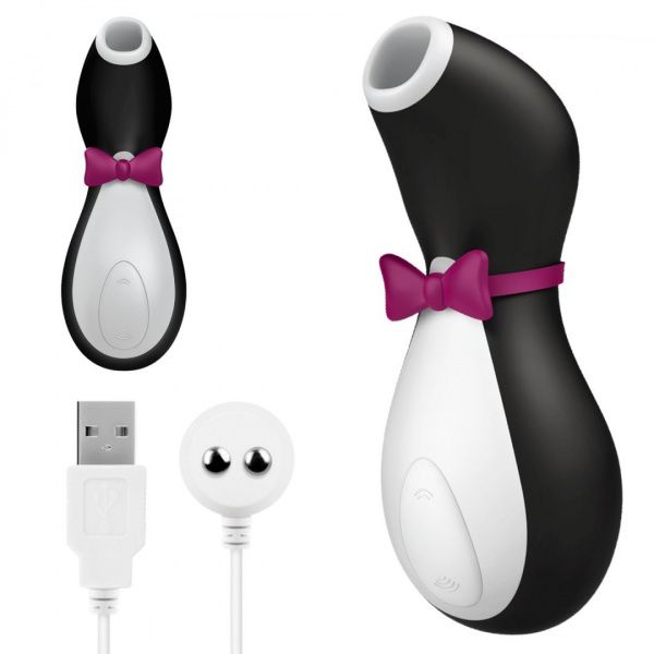 Вакуумний кліторальний стимулятор з вібрацією Satisfyer Pro Penguin Next Generation (чорний)