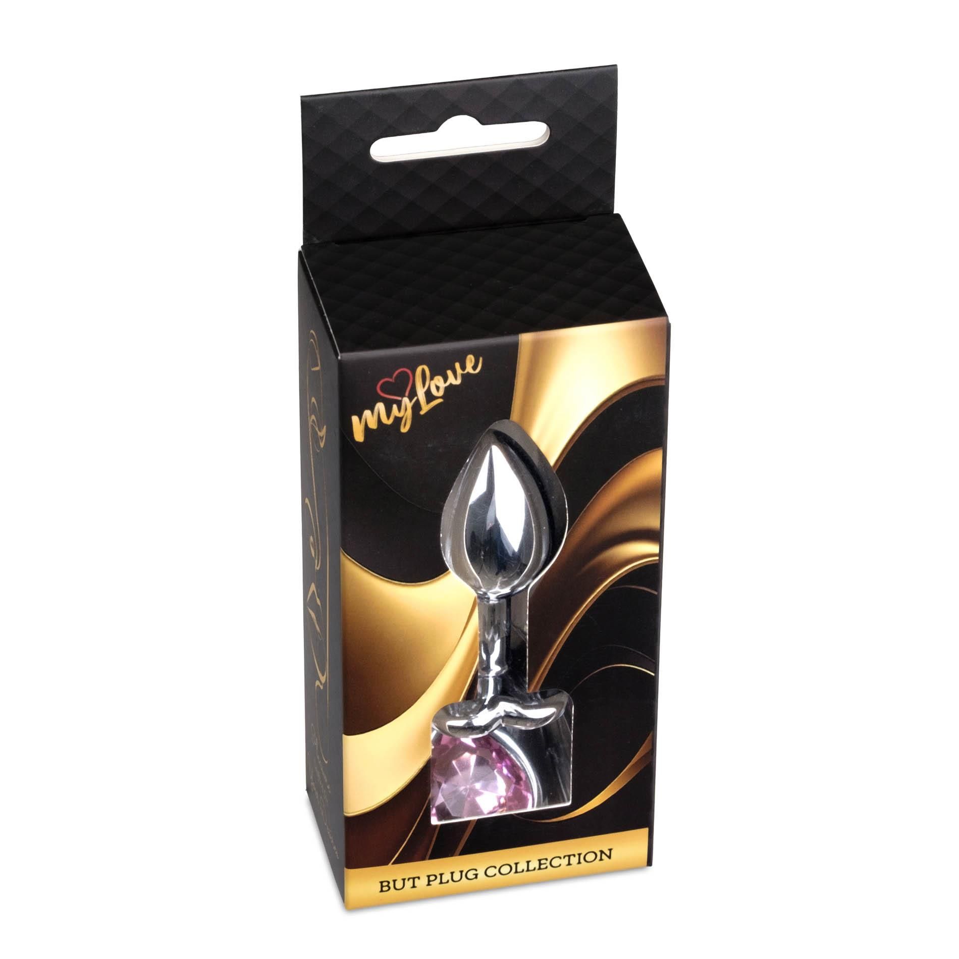 Korek analny MyLove Toys Jewellery Silver Heart Plug, 7 cm (jasnoróżowy)
