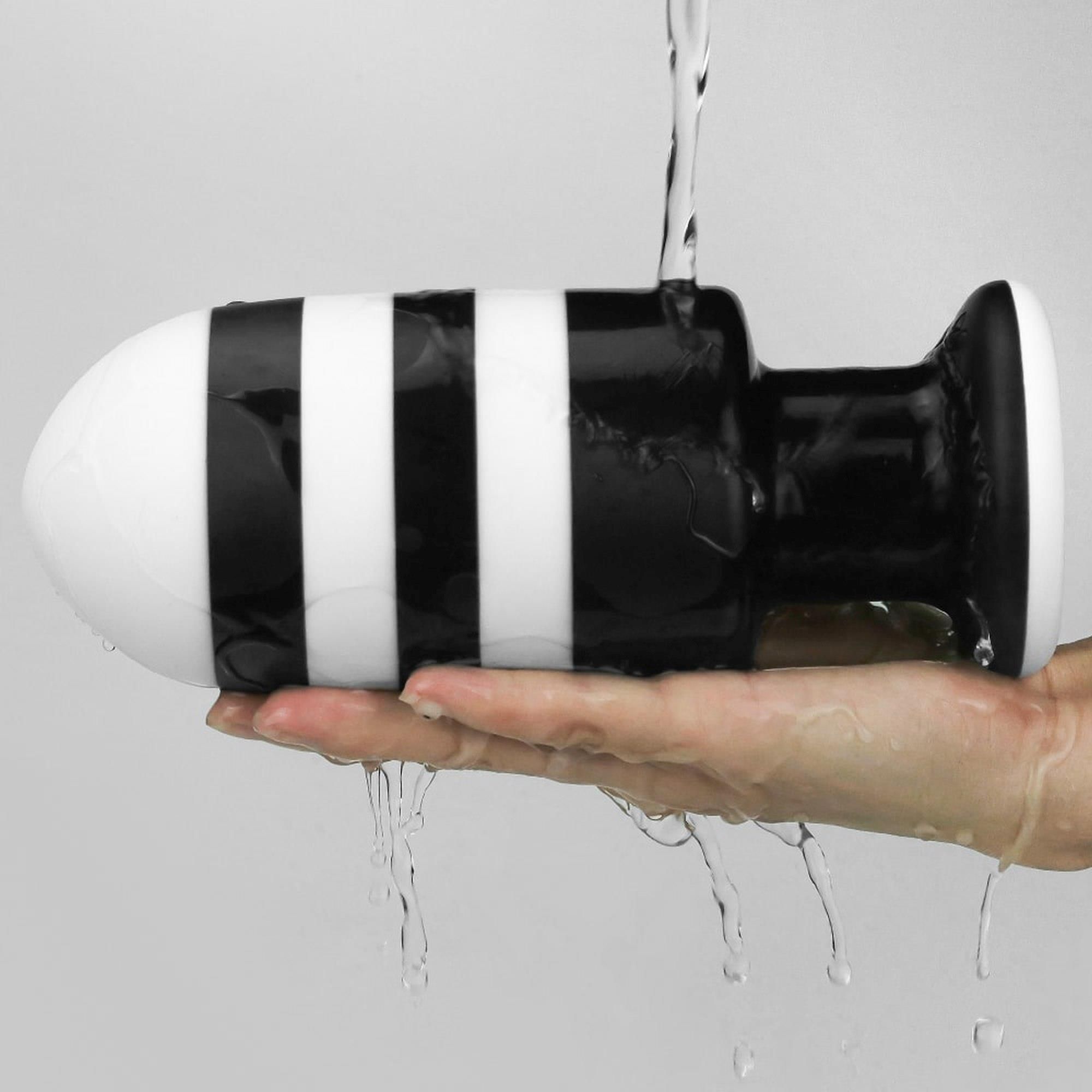 Korek analny LoveToy X-Missioner, 19,5 cm (czarny-biały)