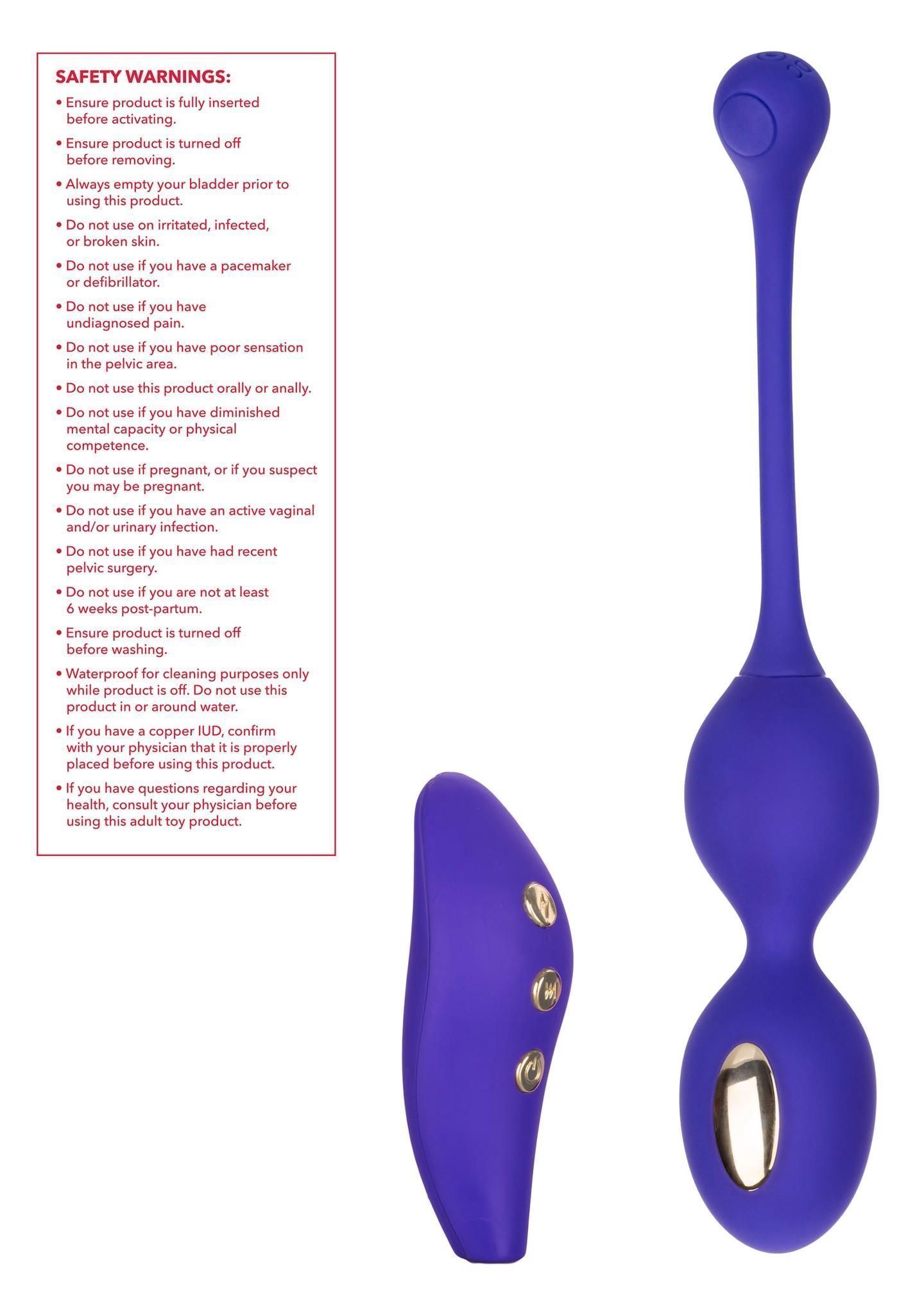 Вагінальні кульки CalExotics E-stim Dual Kegel Exerciser, 19,7 см (фіолетовий)