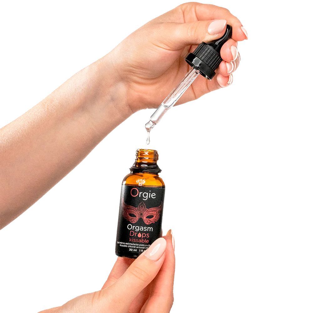 Stymulujące serum do łechtaczki Orgie Orgasm Drops Kissable, 30 ml