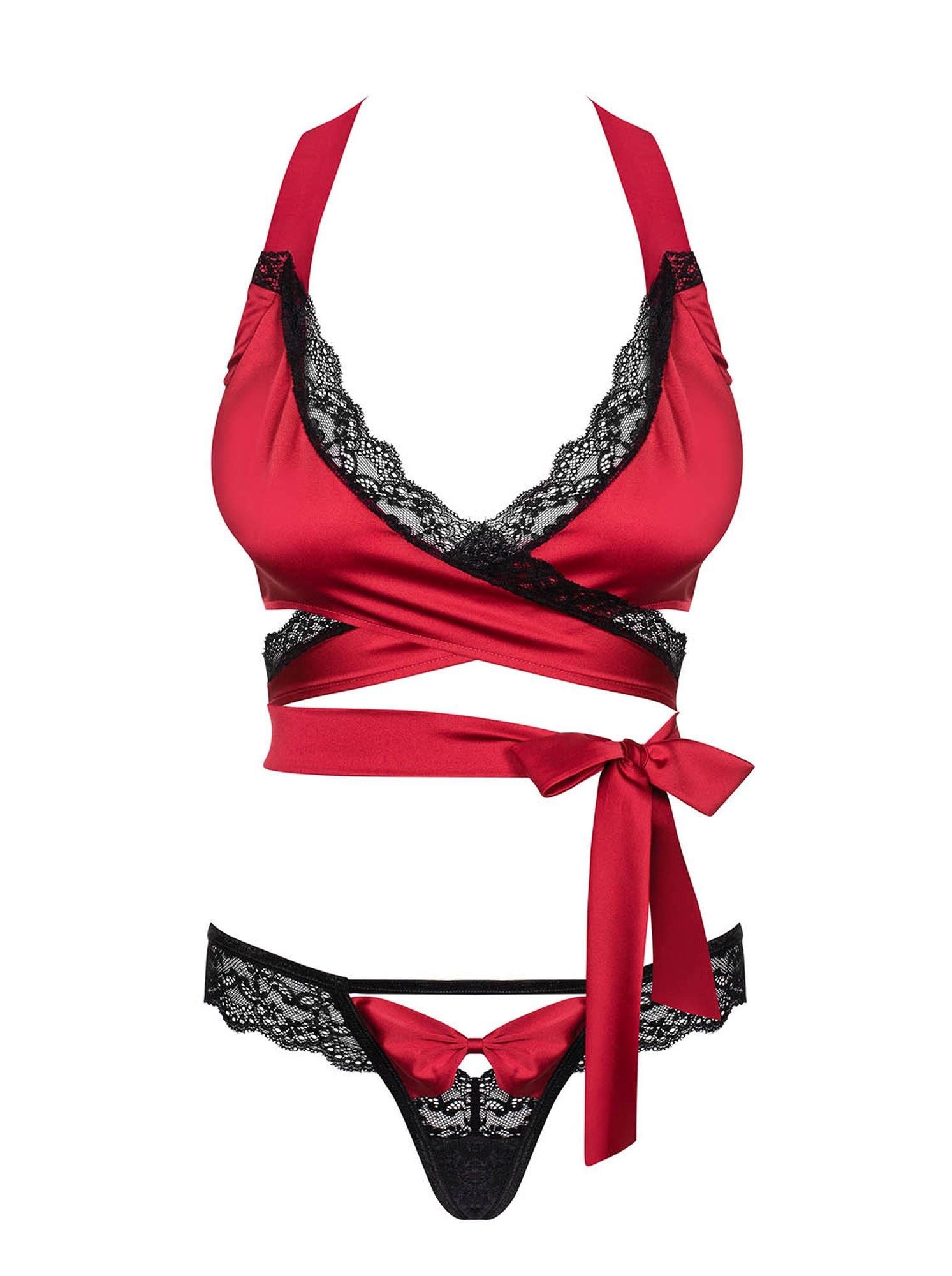 Комплект белья Obsessive Sensuelia, S/M (красный)