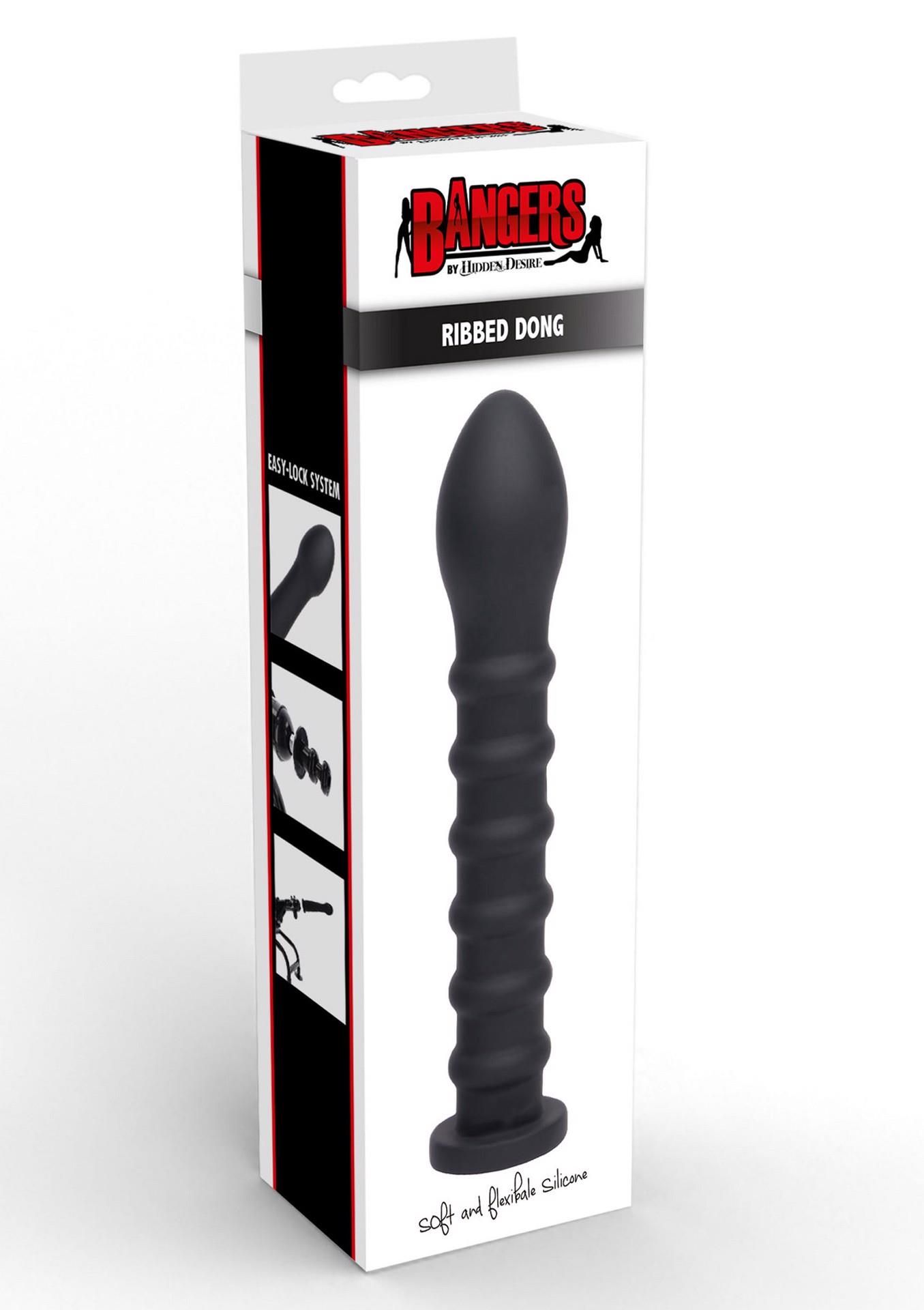 Фаллоимитатор Hidden Desire Ribbed Dong Easy-Lock, 19 см (черный)