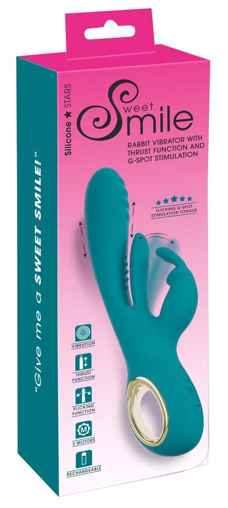 Вибратор-кролик Sweet Smile Rabbit Vibrator, 25 см (бирюзовый)
