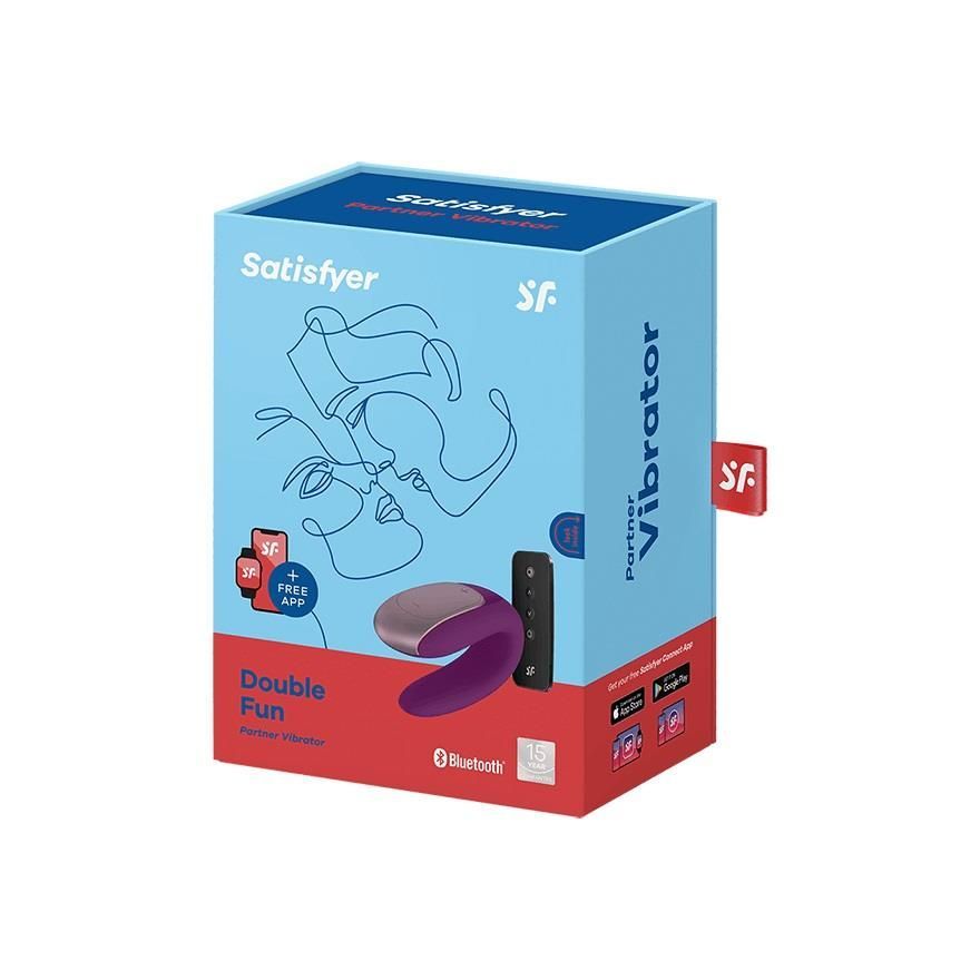 Вибратор для пар Satisfyer Double Fun, 9 см (фиолетовый)