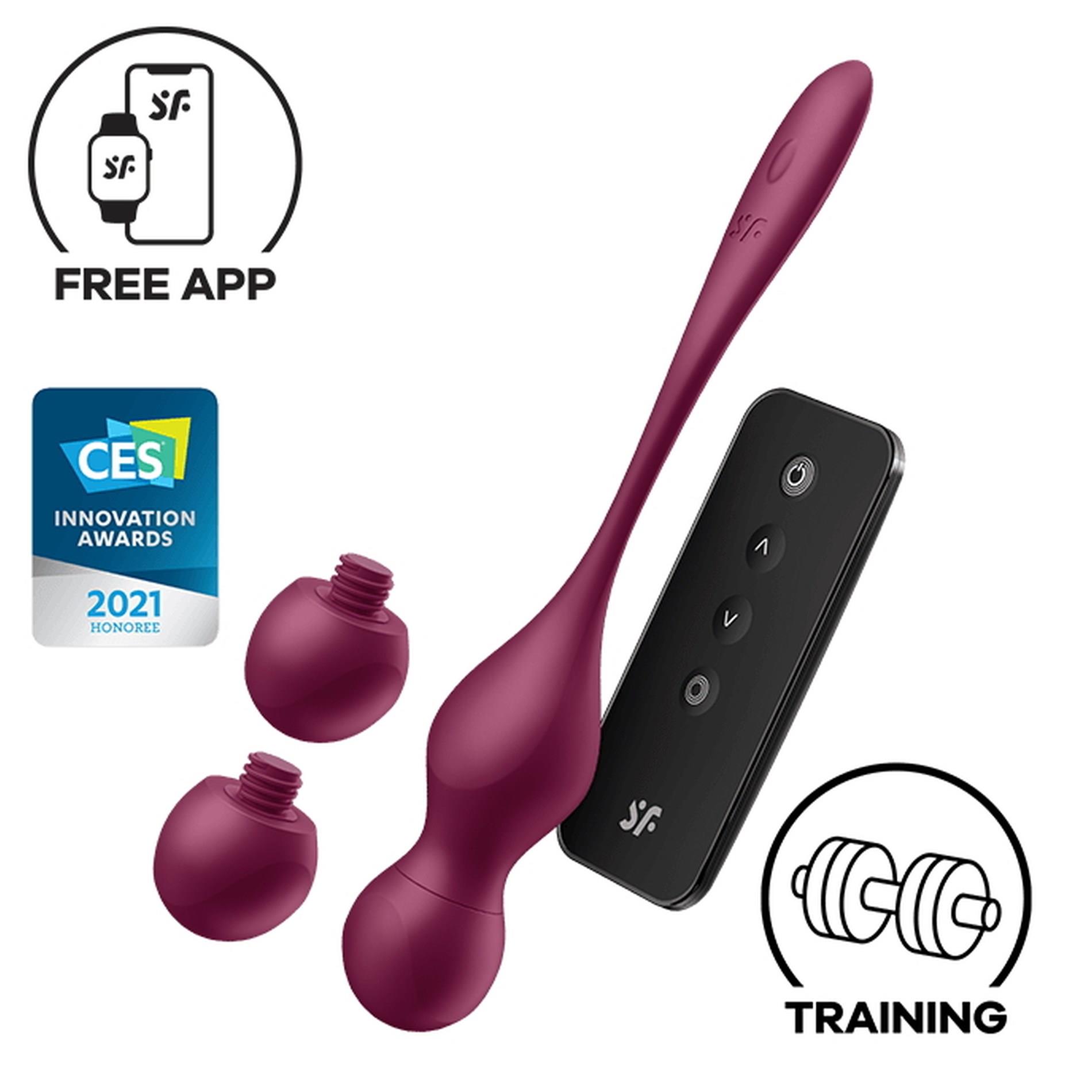 Вагинальные шарики Satisfyer Love Birds Vary, 22.2 (бордовый)