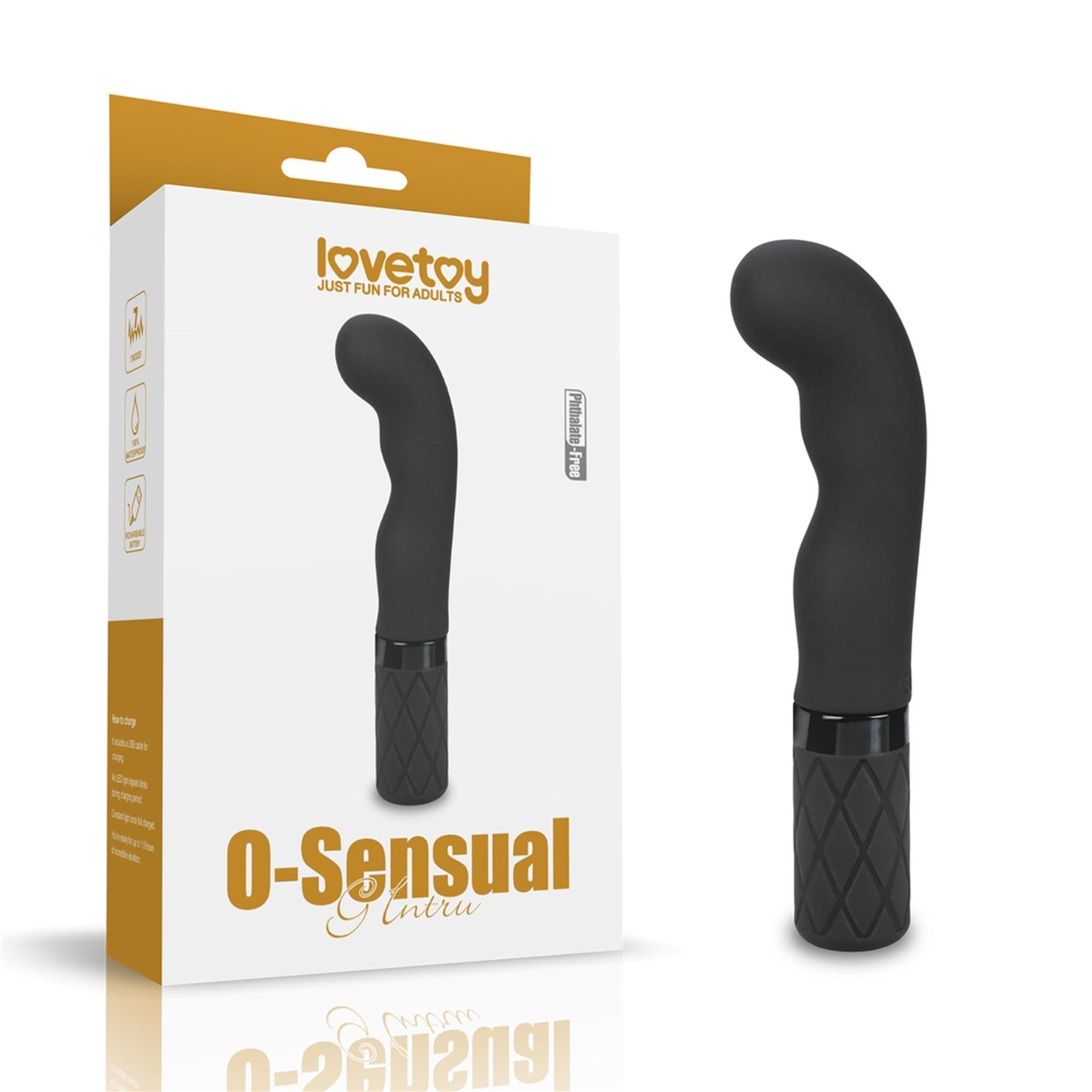 Вібратор LoveToy O-Sensual G Intru, 15.2 см (чорний)
