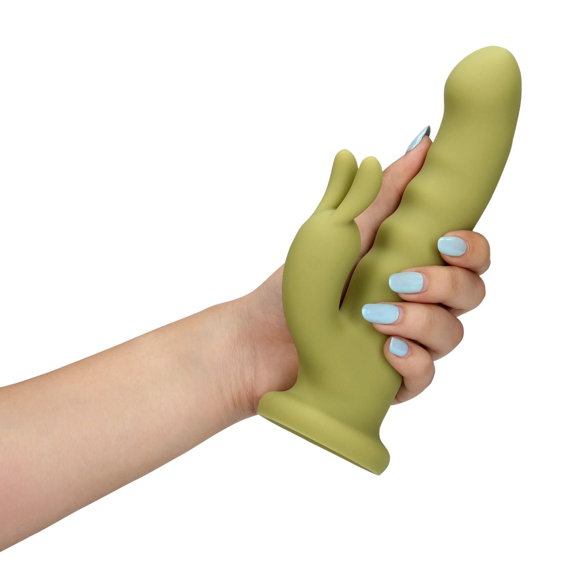 Вибратор-кролик Loveline Ultra Soft Silicone Rotating (зеленый)