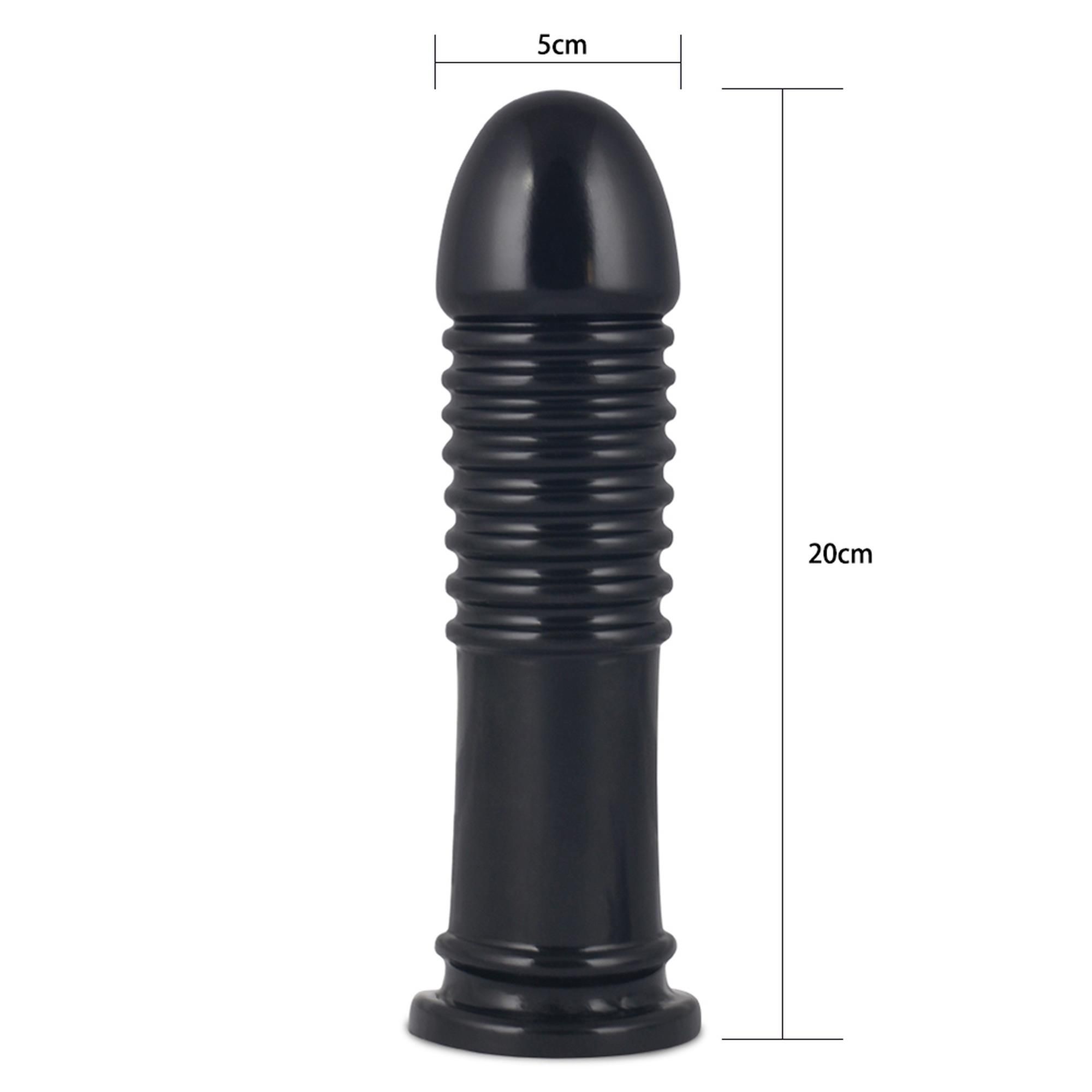 Duży korek analny LoveToy King-Sized, 21 cm (czarny)
