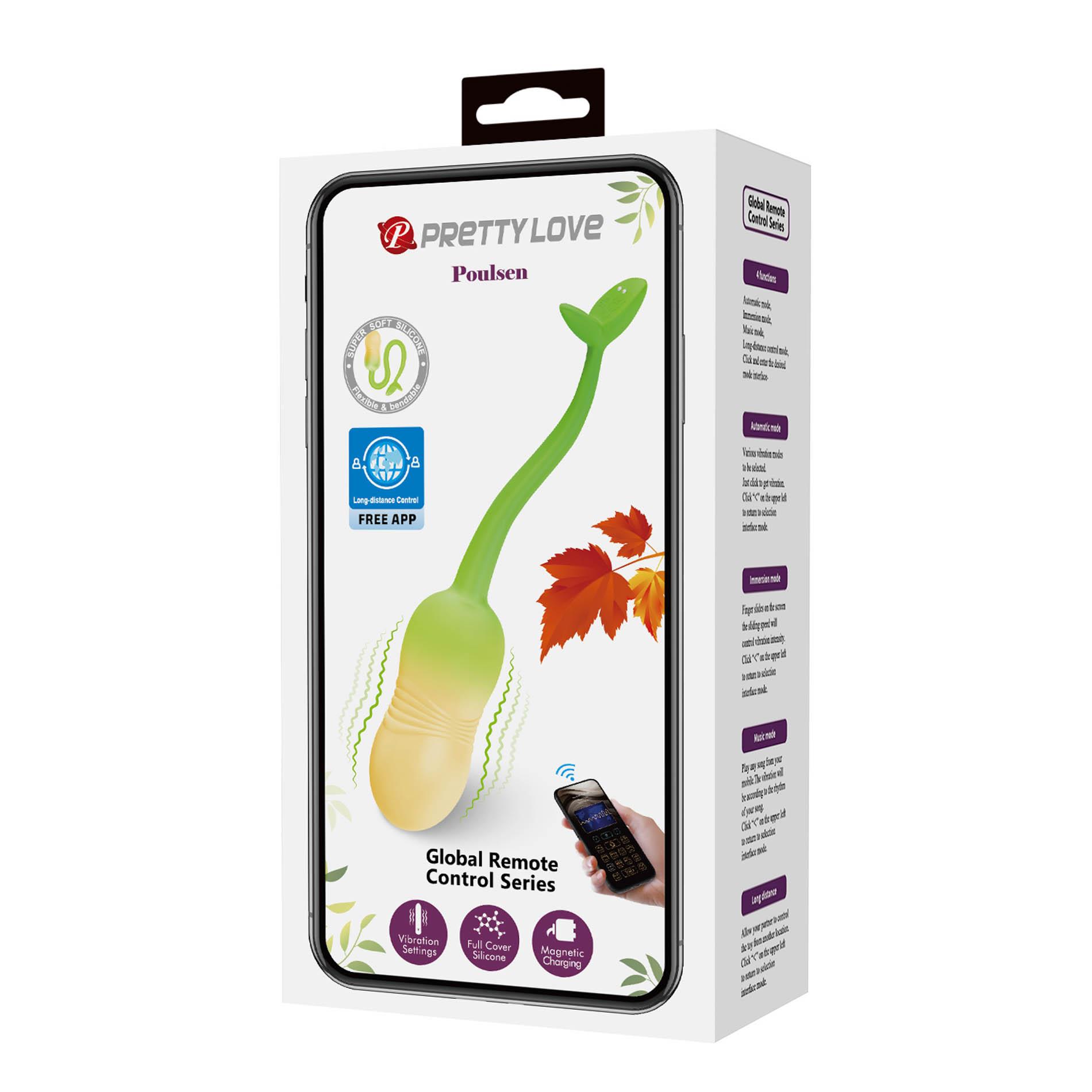 Wibrujące Jajko Pretty Love Poulsen App Egg 02, 20.2 cm (żółty)