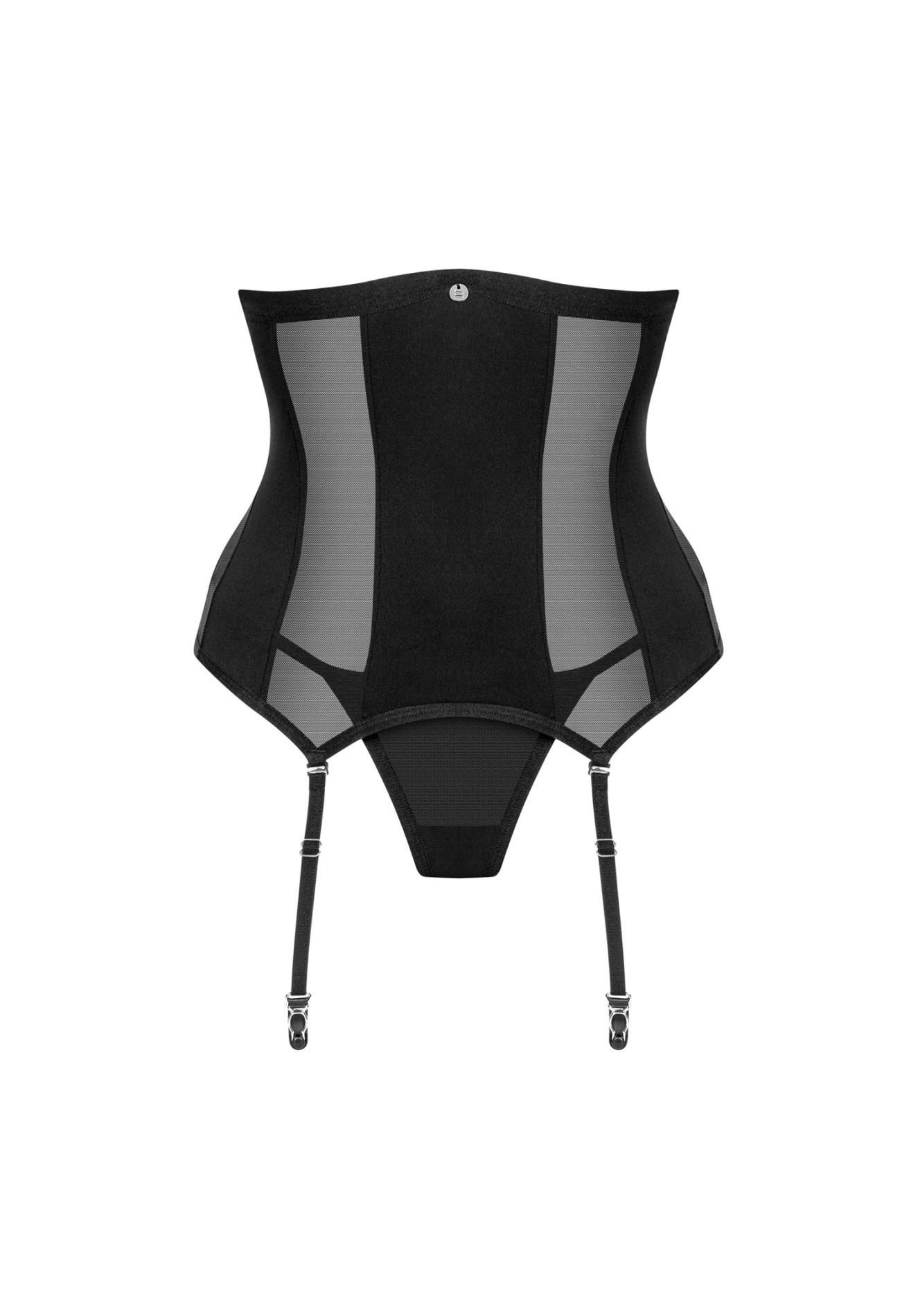 Komplet gorset i stringi Obsessive Chic Amoria, M/L (czarny)