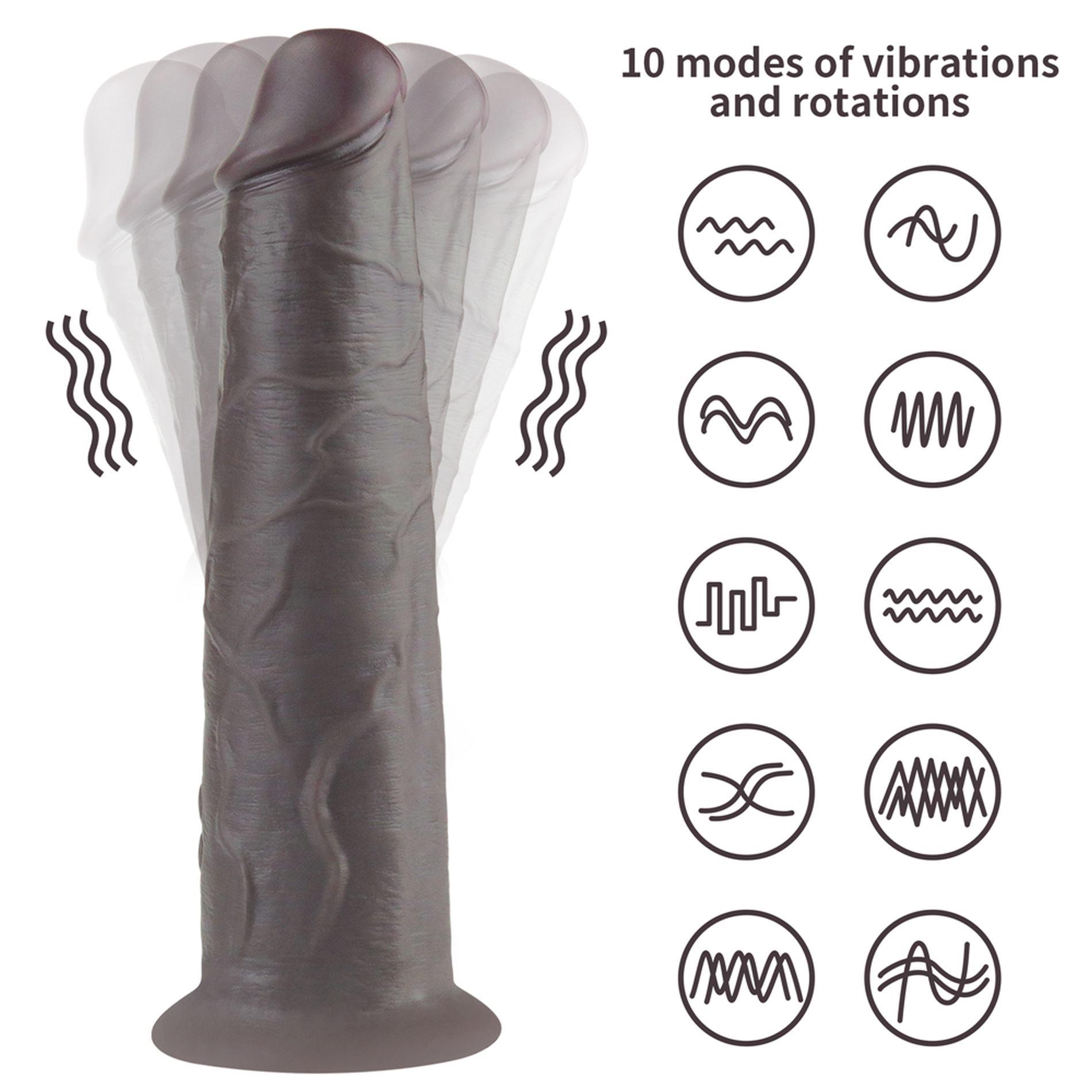 Wibrator Lovetoy Dual-Layered Silicone Nature Cock 8.0'', 20,5 cm (czarny)