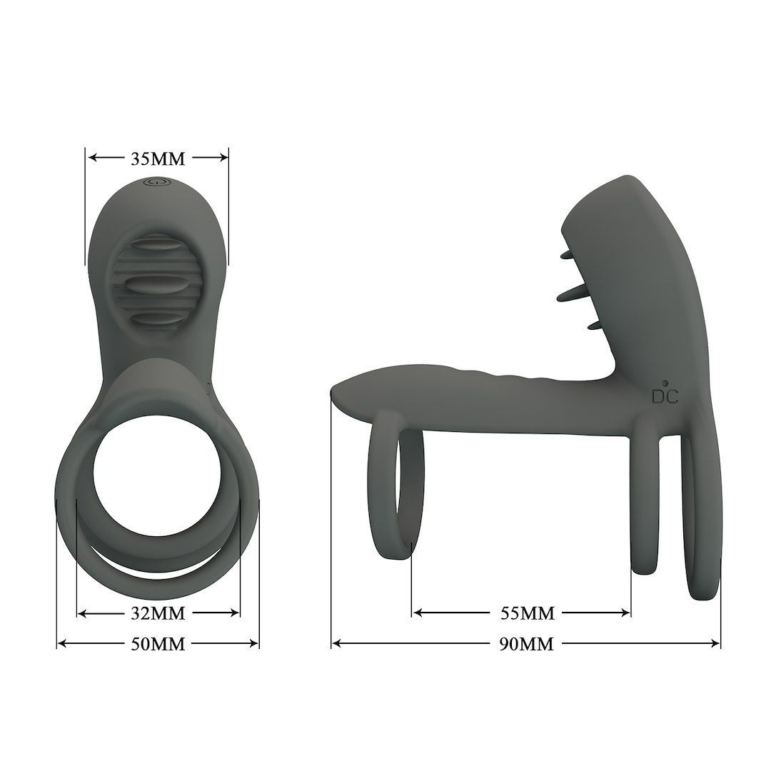 Насадка на пенис Pretty Love Master Ring, 9 см (серый)