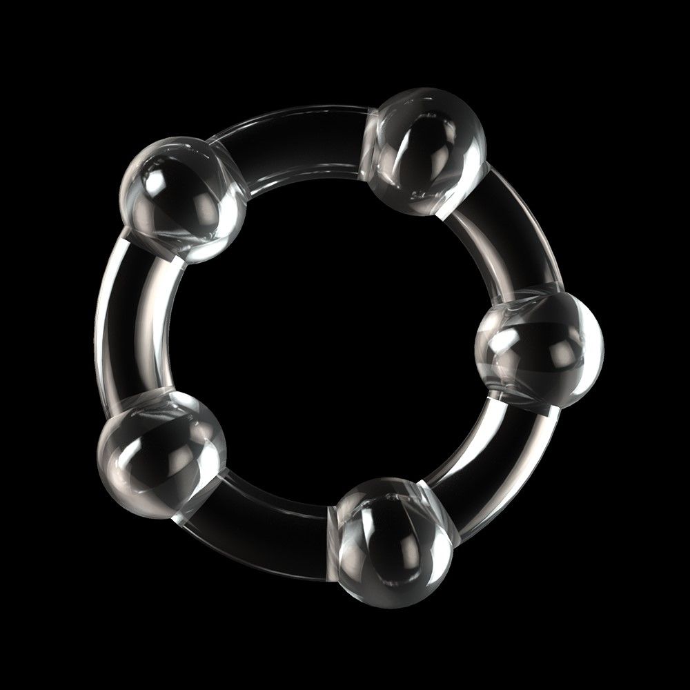 Набор эрекционных колец LoveToy Triple Beaded Ring Set, 3 шт (прозрачный)