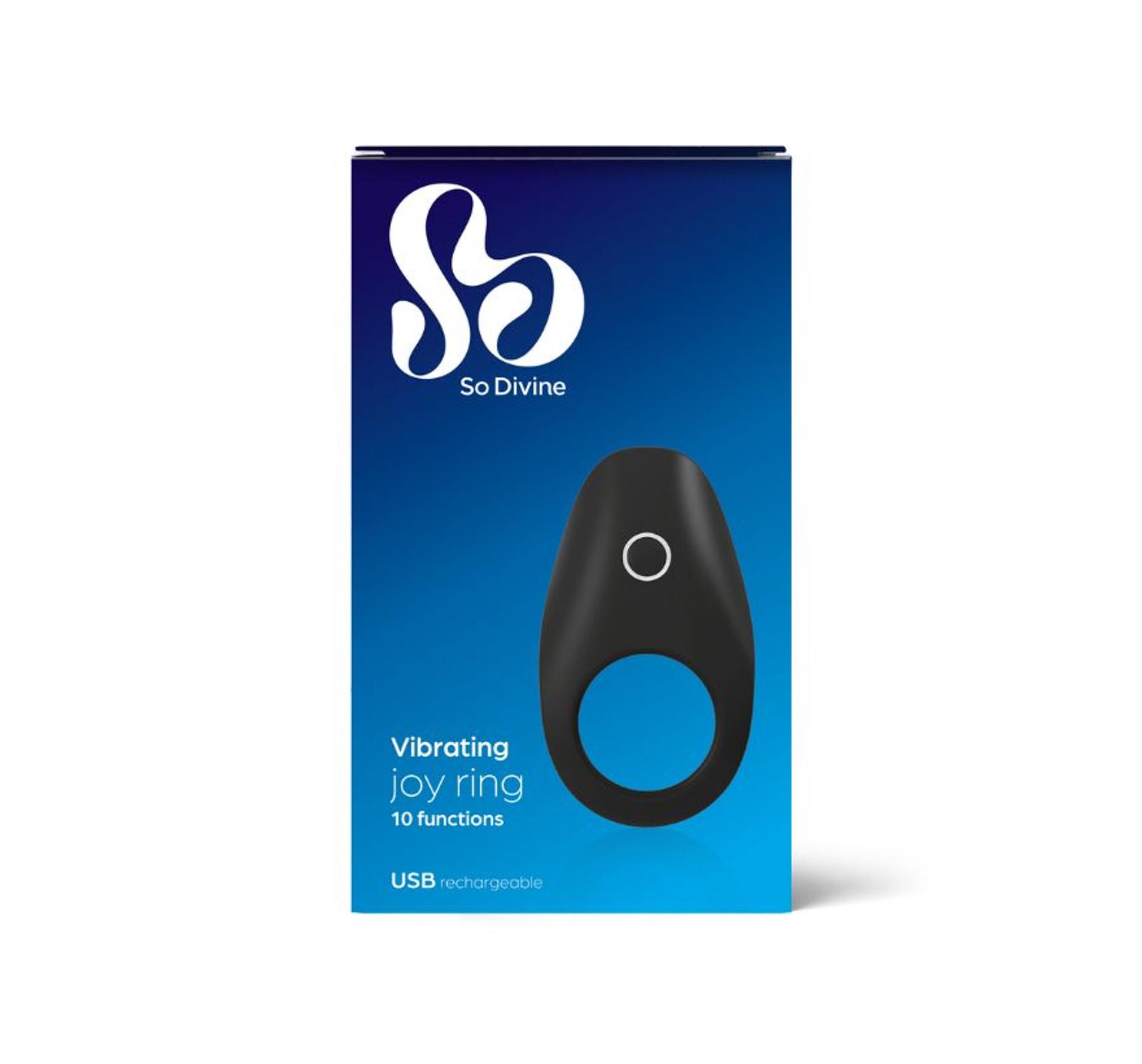 Віброкільце So Divine Rechargeable Vibrating Cock Ring, 3 см (чорний)