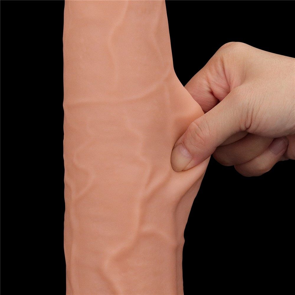 Фаллоимитатор LoveToy Sliding-Skin Dual Layer Dong King Sized, 34 см (телесный)