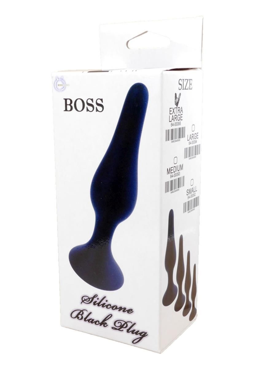 Korek analny Boss Silicone Plug Black Extra Large, 15 cm (czarny)