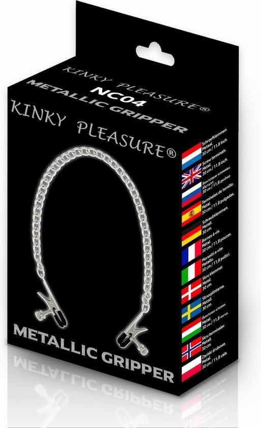 Kinky Pleasure Mettalic Gripper Kinky Clamps - Zaciski na sutki, Srebro