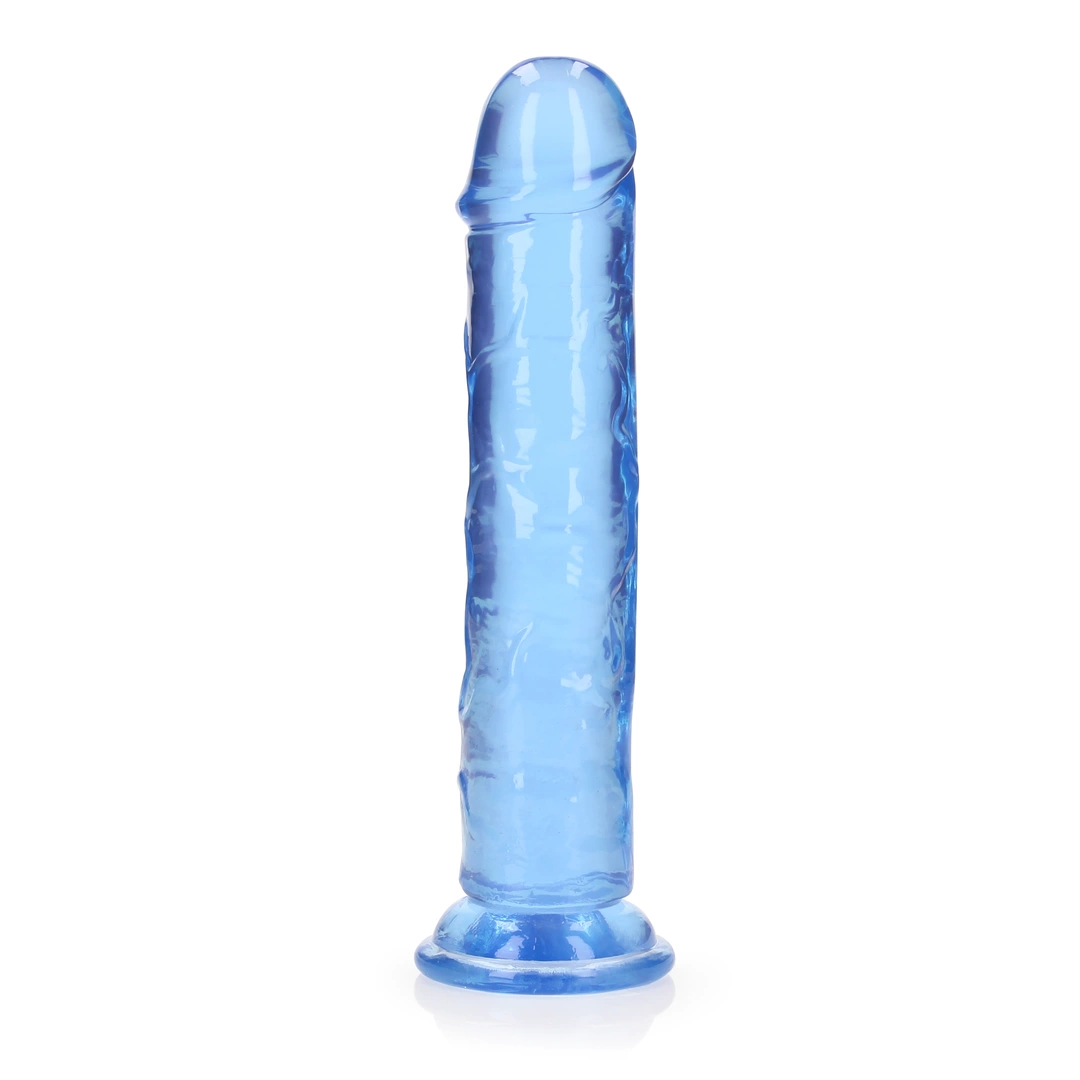Фаллоимитатор RealRock Crystal Clear 8'', 22 см (голубой)