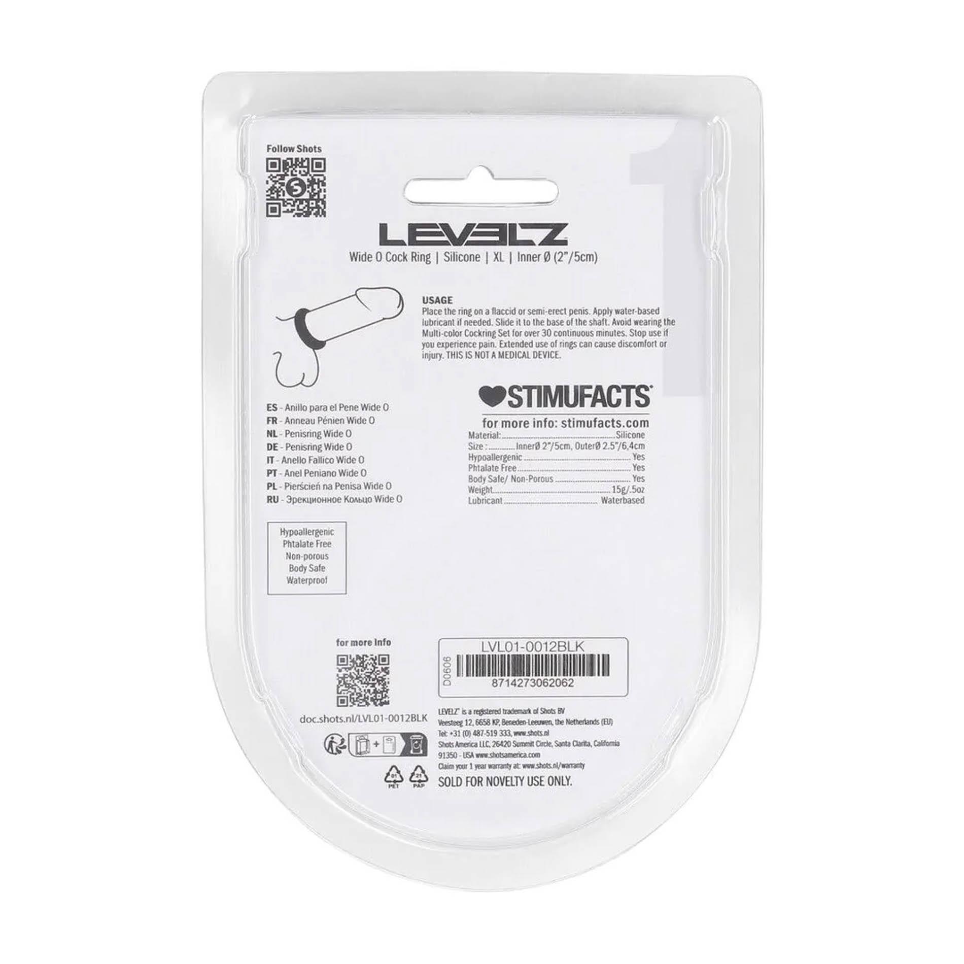 Эрекционное кольцо Levelz Wide O Silicone Cockring XL, 5 см