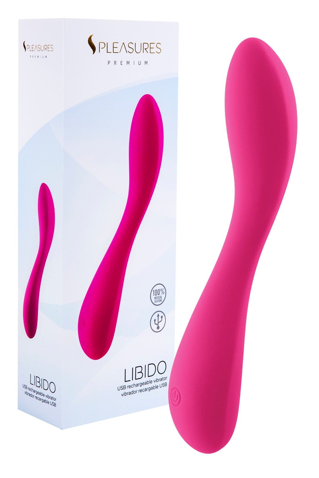 Вибратор Pleasures Premium Libido, 19,5 см (розовый)