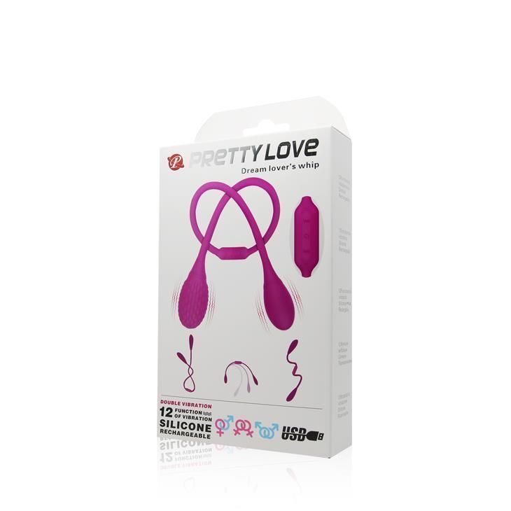 Двосторонній вібратор Pretty Love Dream Lovers Whip, 65,5 см (рожевий)