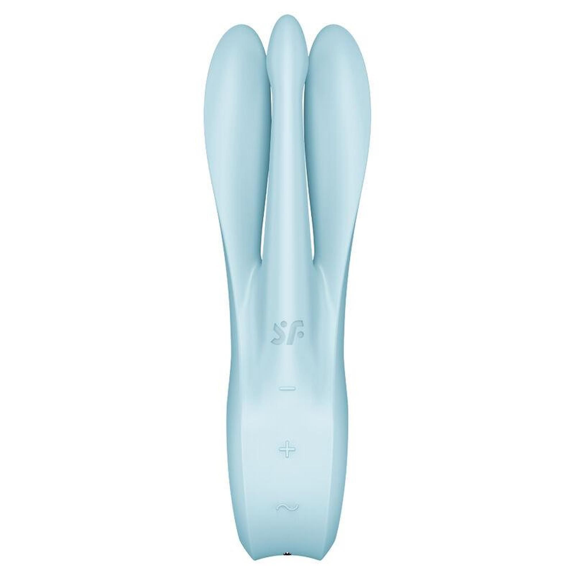 Многофункциональный вибратор Satisfyer Threesome 1, 14 см (голубой)