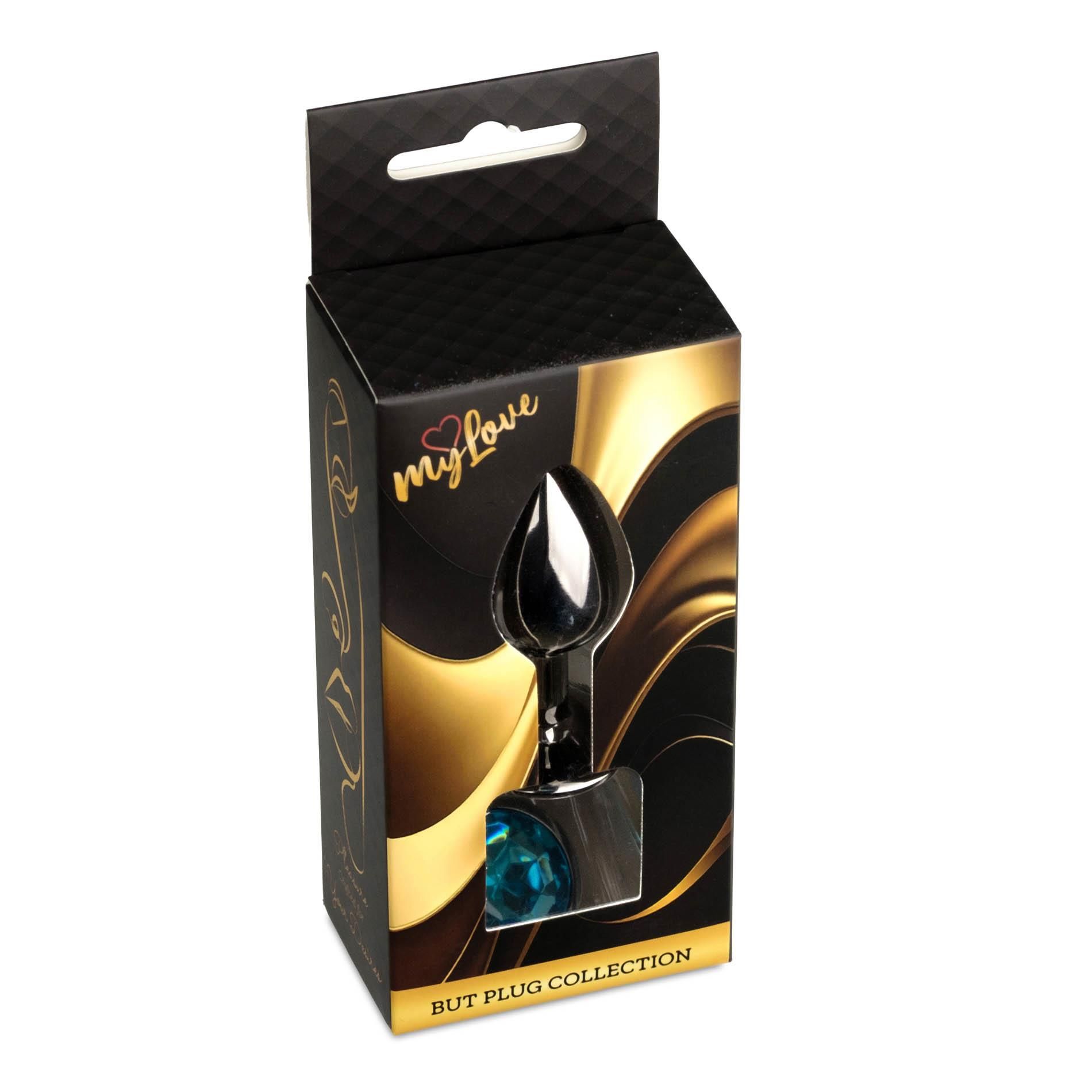Анальна пробка MyLove Toys Jewellery Dark Silver Plug, 7 см (блакитний)