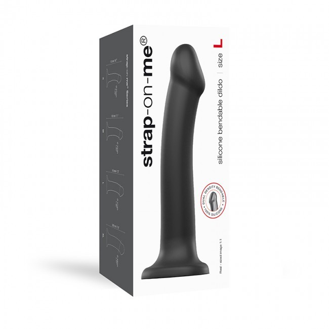Фаллоимитатор Strap-On-Me Dual Density L, 19 см (черный)