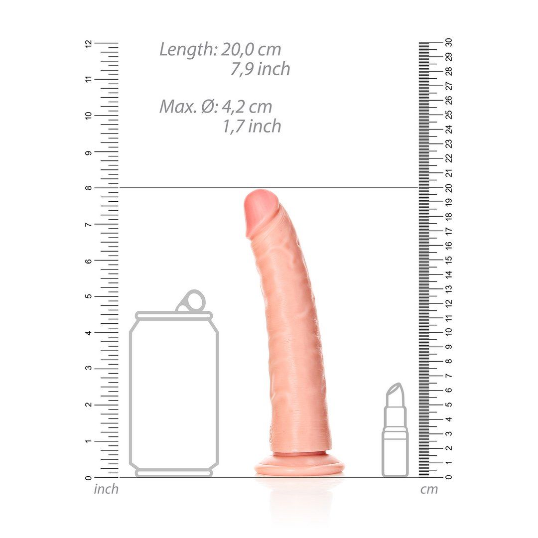 Dildo RealRock Slim Realistic 7", 20 cm (w kolorze cielistym)