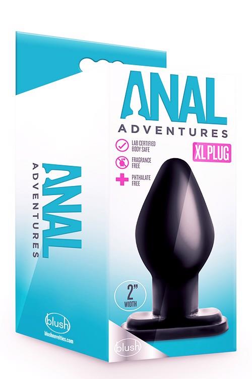Анальная пробка Blush Anal Adventures XL Plug, 13.3 см (черный)