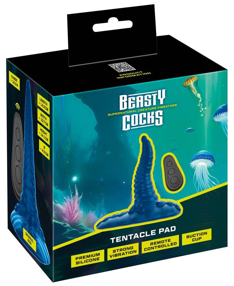 Вибратор Beasty Cocks Tentacl, 14.8 см (синий)